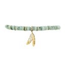 Feather Stone Bracelet - Green