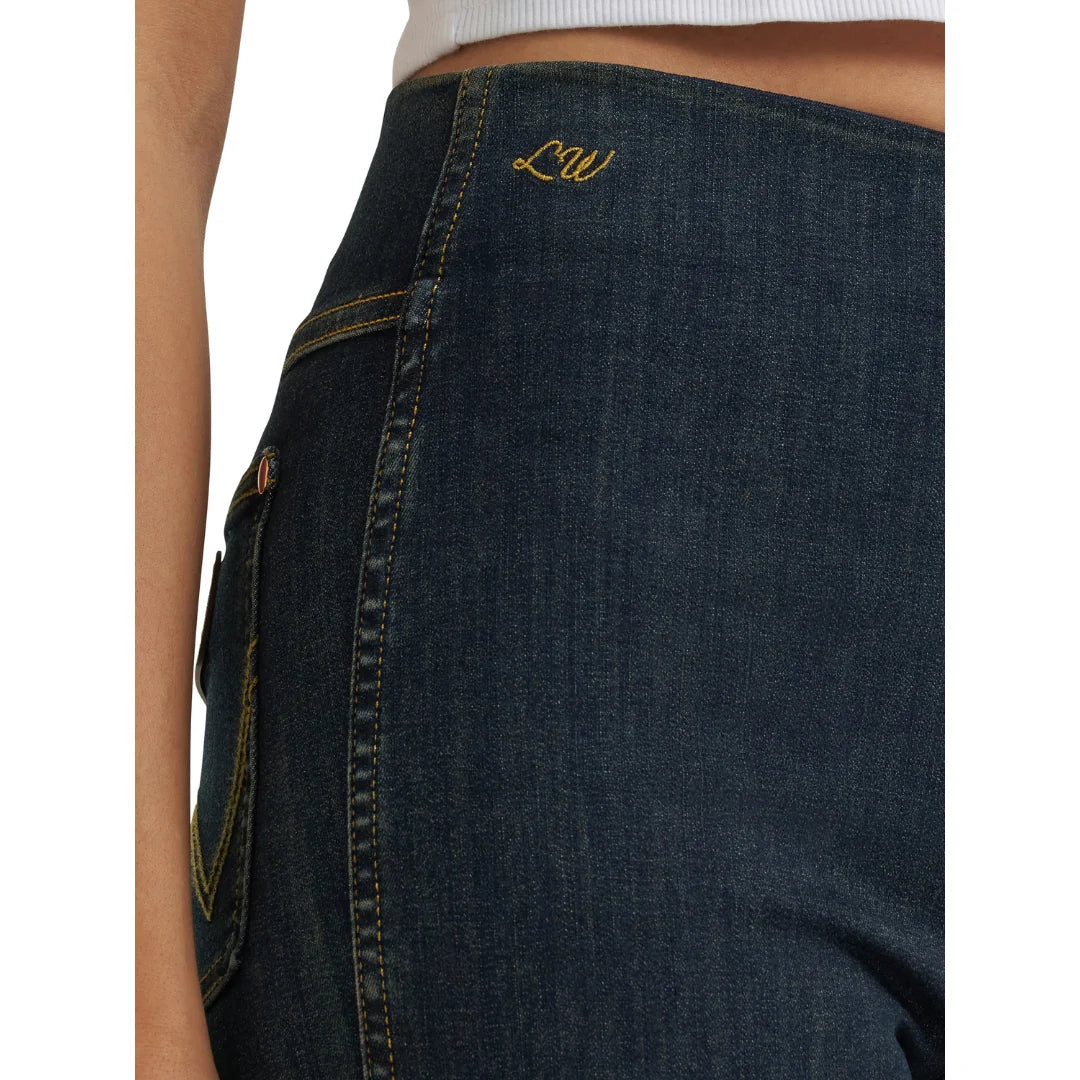 Wrangler Women's Lainey Wilson Pintuck Pull On Bellbottom Jeans- Sandrider