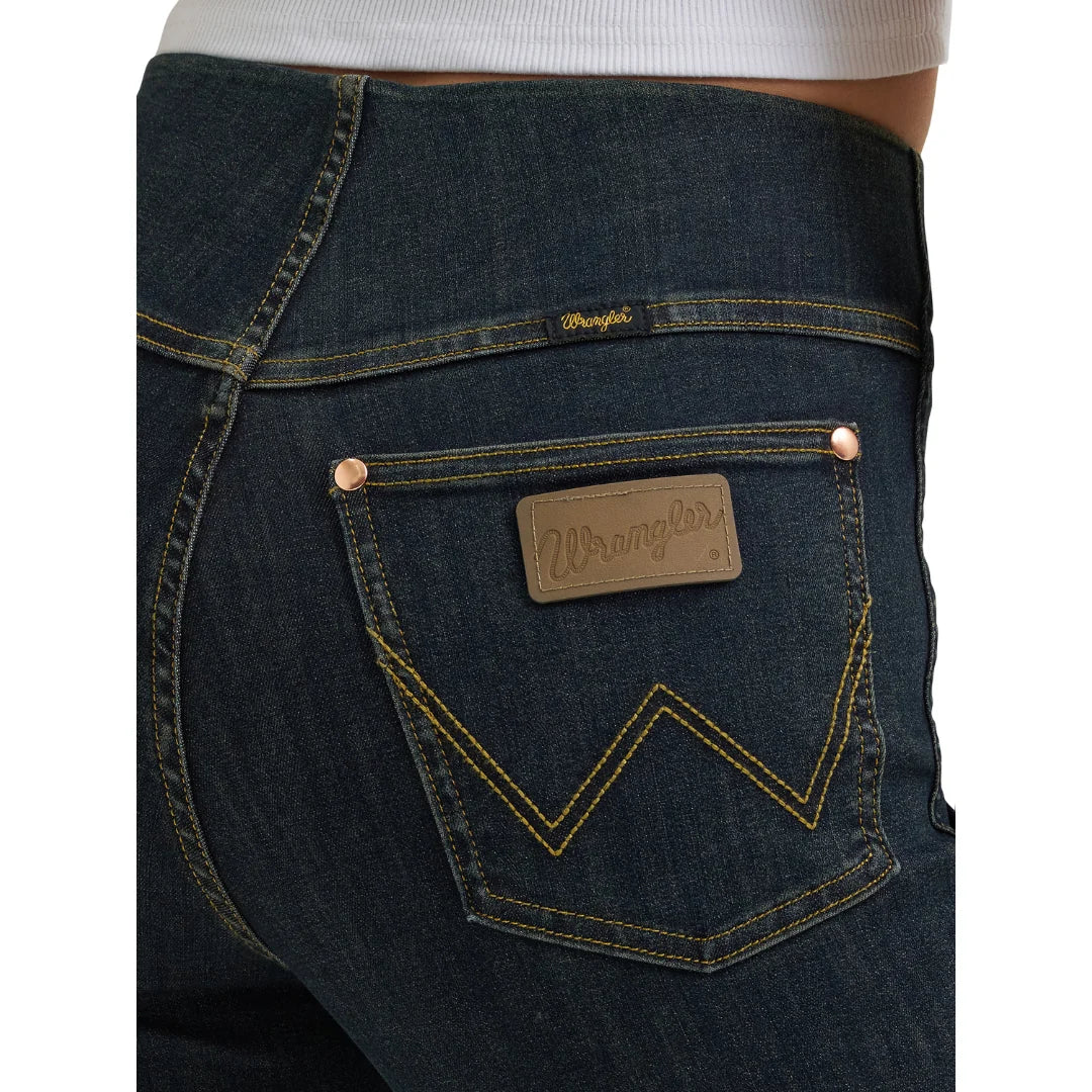Wrangler Women's Lainey Wilson Pintuck Pull On Bellbottom Jeans- Sandrider