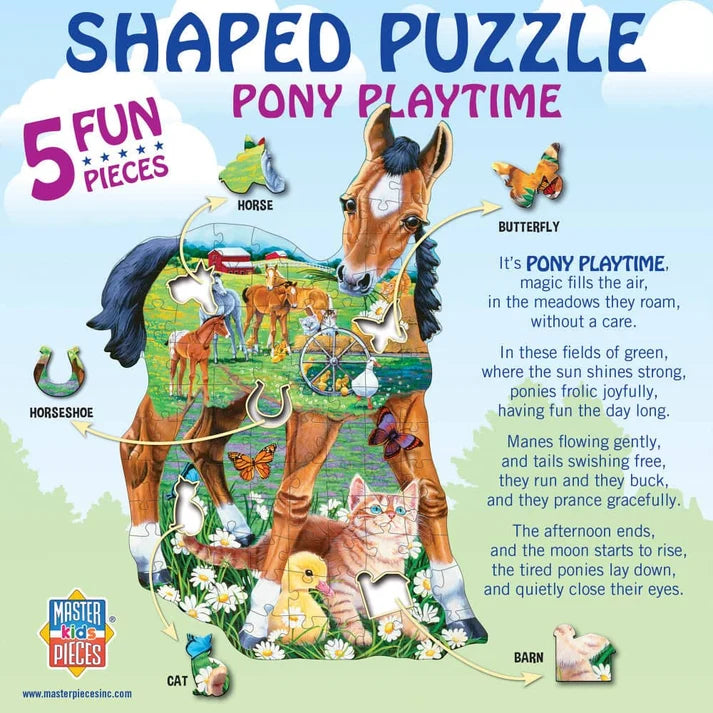 Masterpiece Pony Playtime 100 Piece Shaped Jigsaw Puzzle