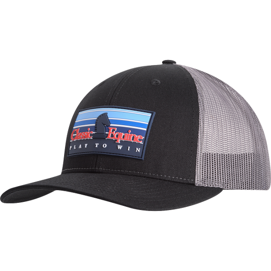 Classic Equine Snapback Ball Cap - Black/Charcoal