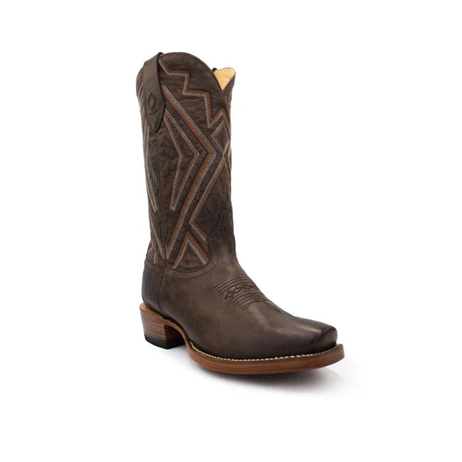 Rocking Diamond Brand Men's Futurity Waxy Cutter Cowboy Boot - Chocolate