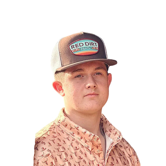 Red Dirt Hat Co. Part Time 5 Panel  Cap - Brown/White