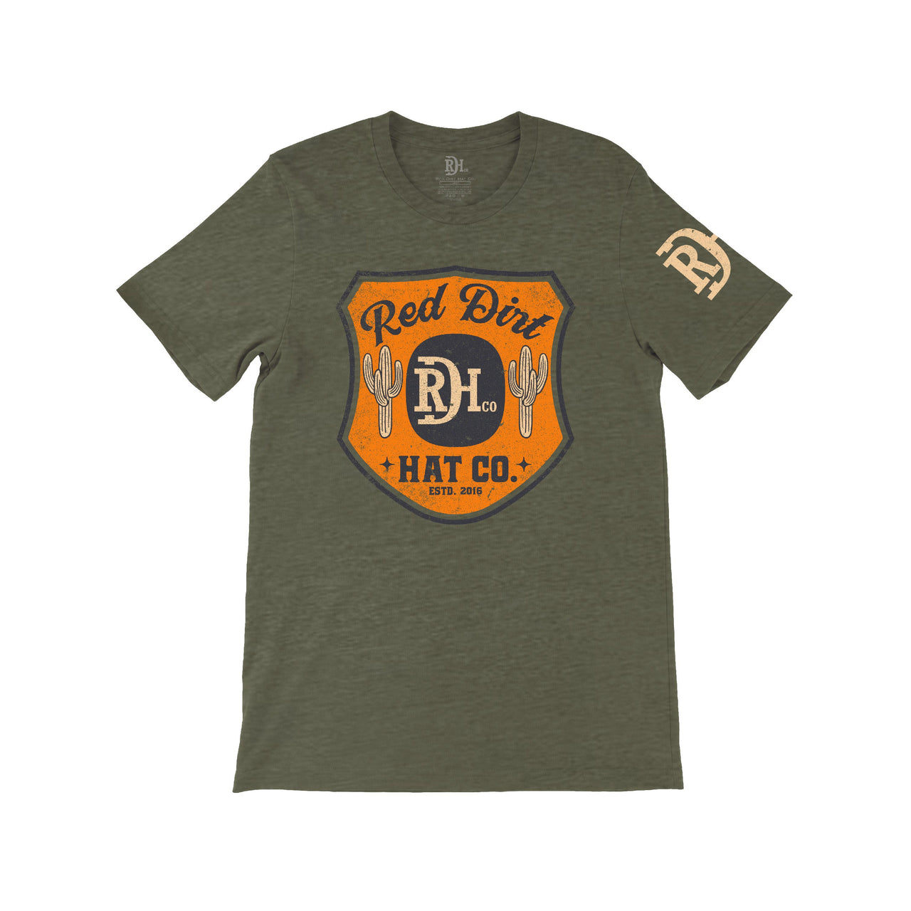 Red Dirt Hat Co. Unisex Buffalo Badge T-Shirt - Moss