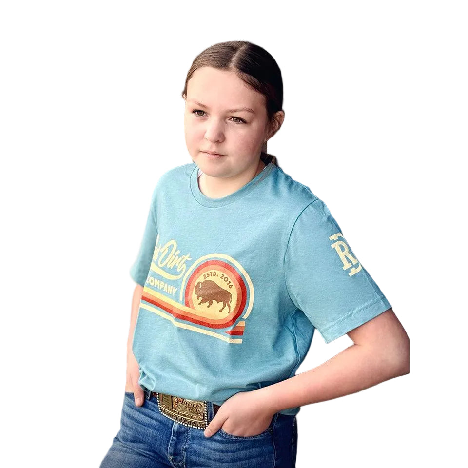 Red Dirt Hat Co. Unisex Surf Side  Tee Shirt - Heather Blue Lagoon