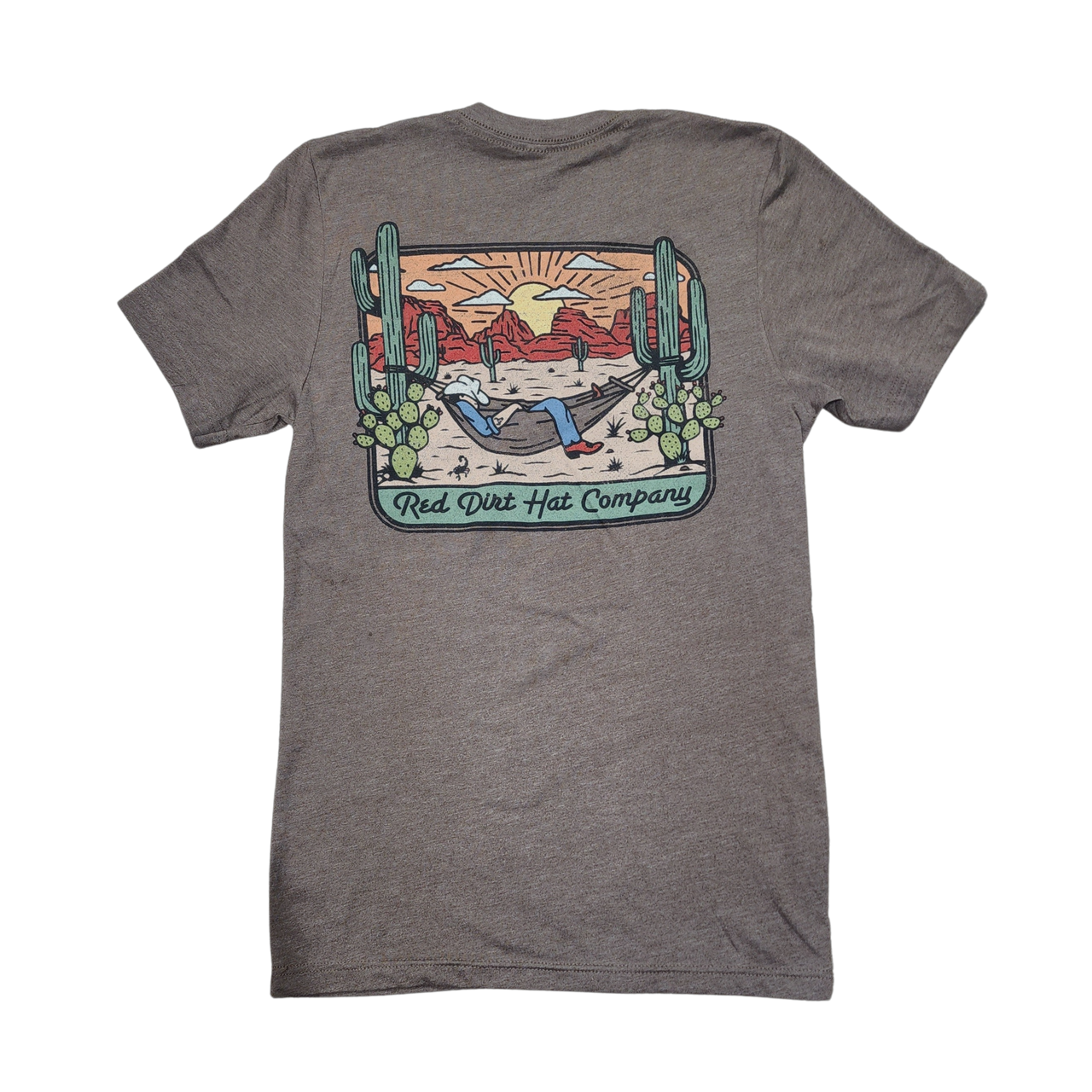 Red Dirt Hat Co. Unisex Home On The Range T-Shirt - Heather Brown