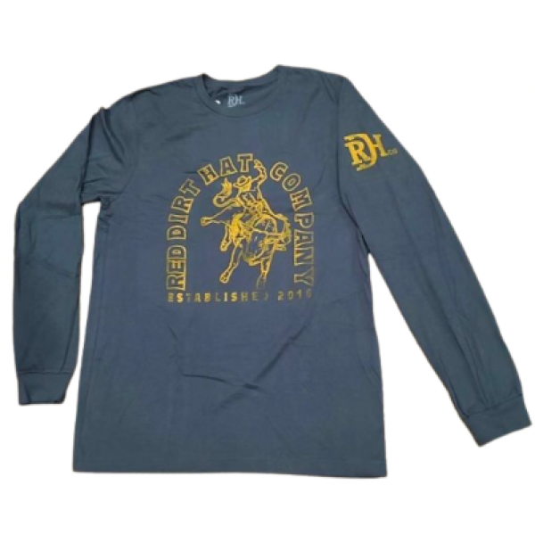 Red Dirt Unisex 8 Seconds Long Sleeve Shirt - Grey Blue