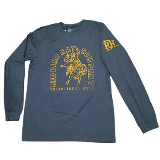 Red Dirt Unisex 8 Seconds Long Sleeve Shirt - Grey Blue