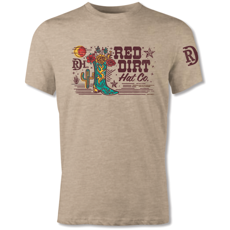 Red Dirt Hat Co. Unisex Dosey Doe T-Shirt - Heather Tan