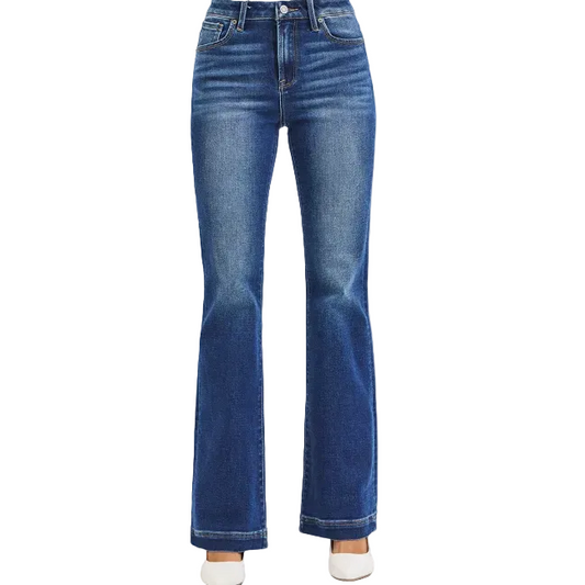 Risen Women's Low Rise Flare Jeans - Deep Blue - Irvine Tack & Western Wear