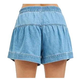 Risen Women's Elastic Band Slouchy w/ Shirred Detail Shorts - Medium