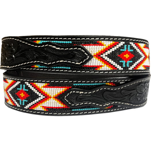 Rugged Earth Unisex Beaded Belt - Black