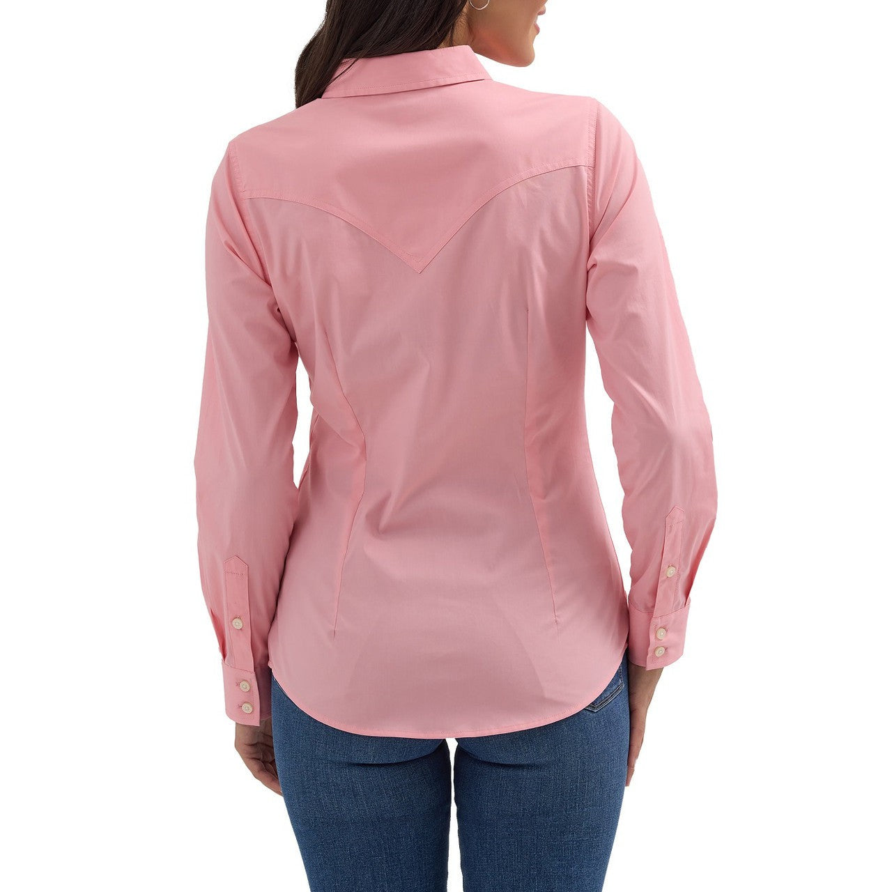 Wrangler Women's Western Button Down Long Sleeve Shirt - Peony