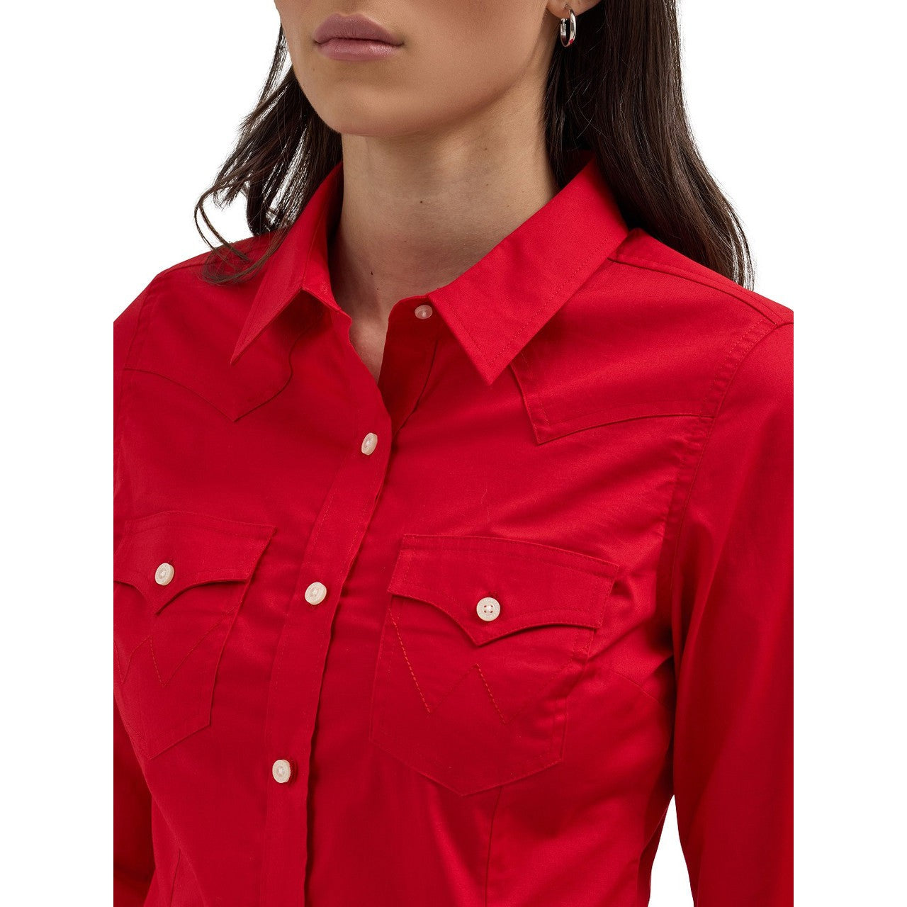 Wrangler Western Women's Long Sleeve Button - Red