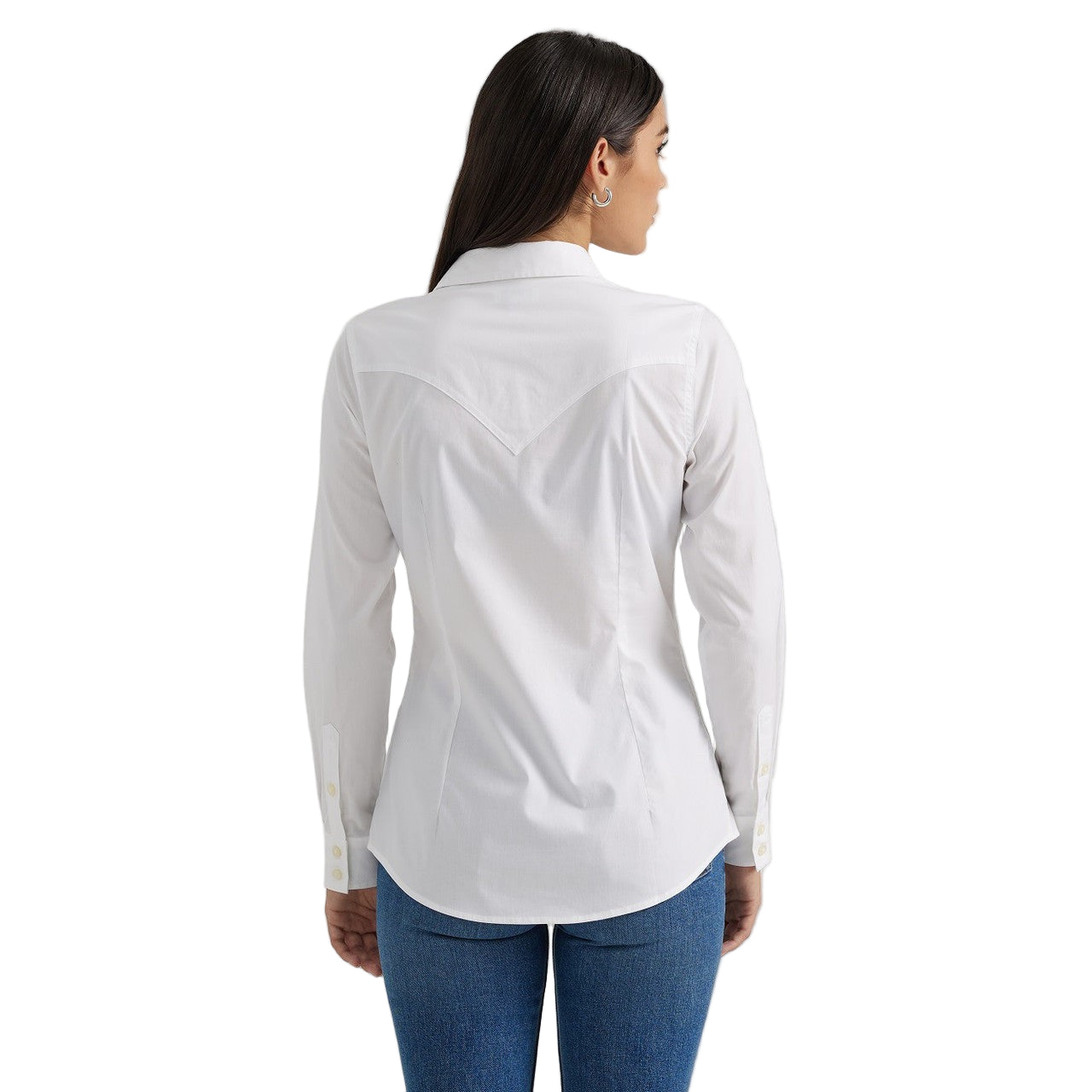 Wrangler Women's Long Sleeve Button Down - White