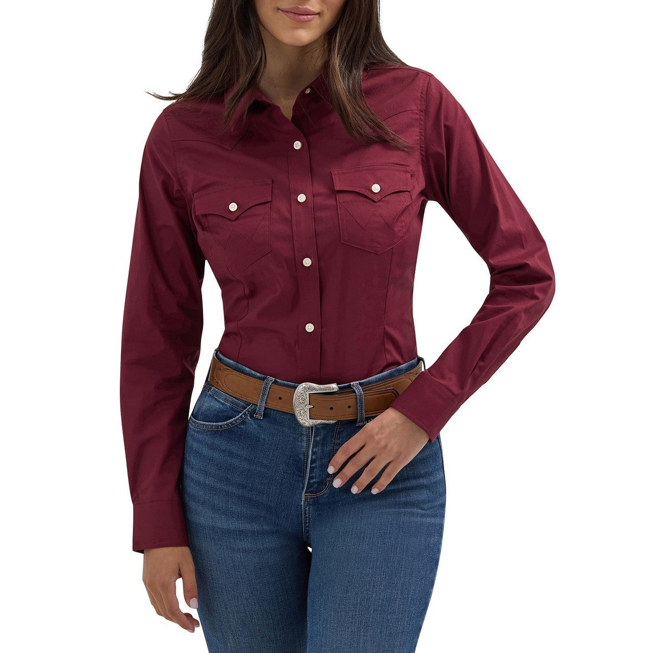 Wrangler Women's ASAP Retro Long Sleeve Shirt - Wine