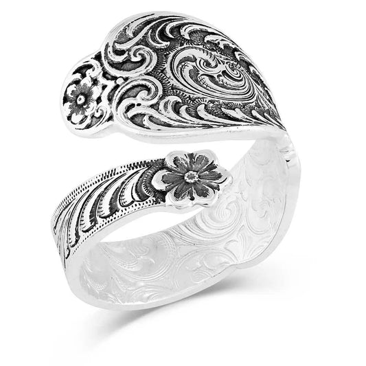 Montana Silversmith Heirloom Treasure Spoon Open Ring - Silver