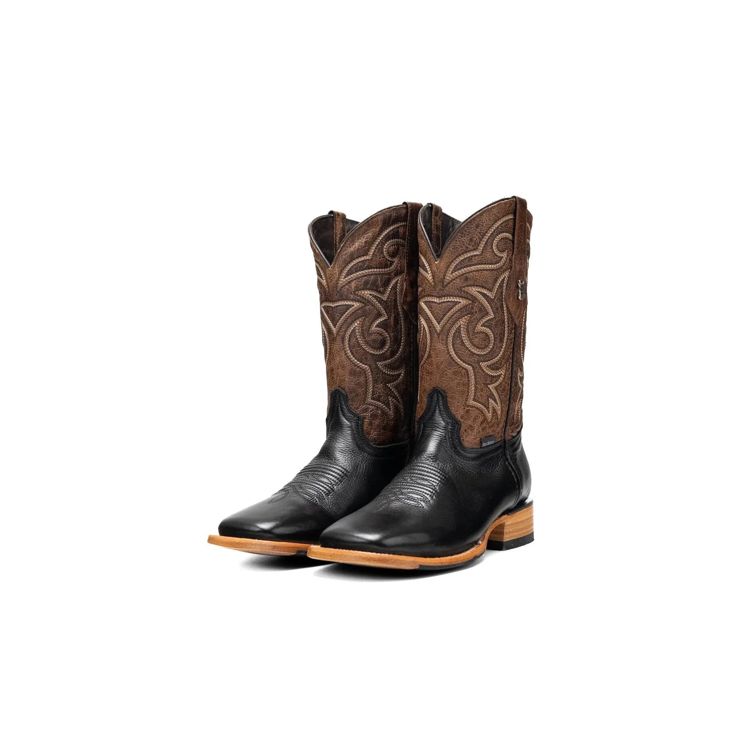 Rock'em Men's Heritage Square Western Boot-Black