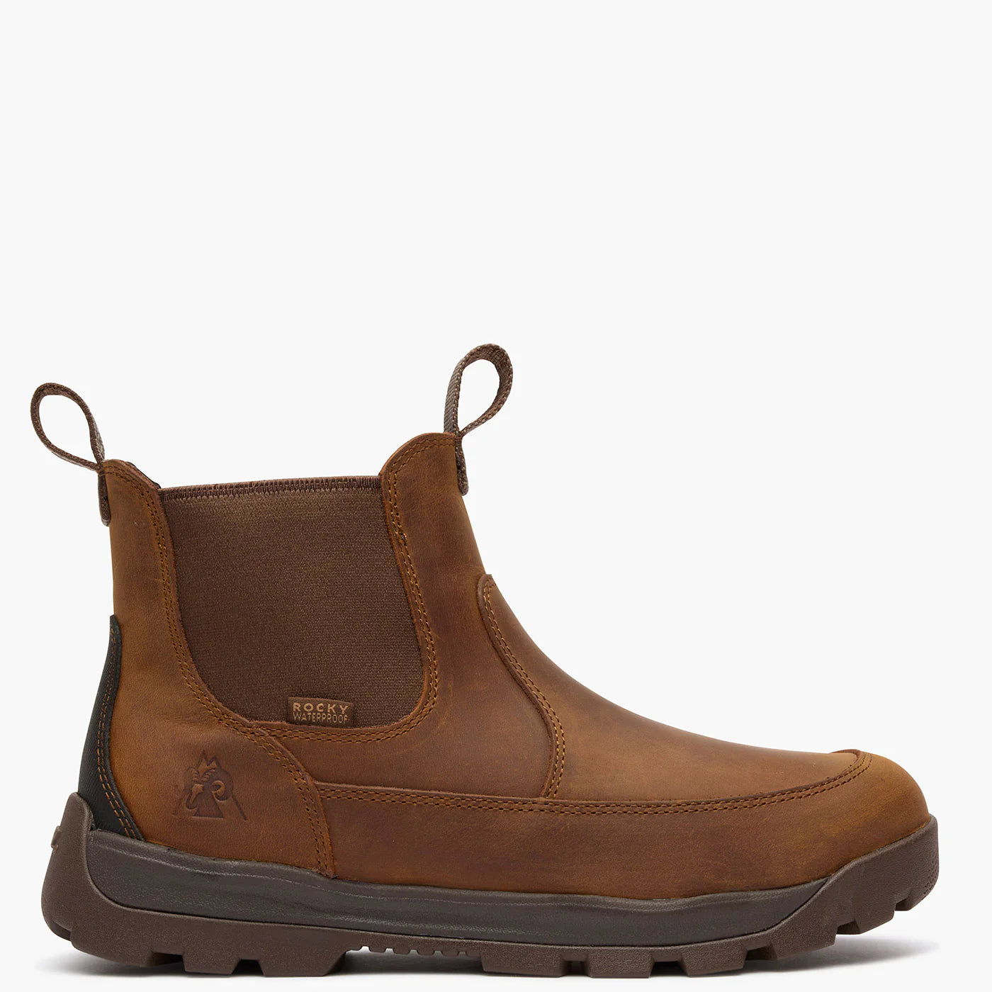 Rocky Men's Backlands Chelsea Outdoor 6" Deck Leather Boot - Red Dirt