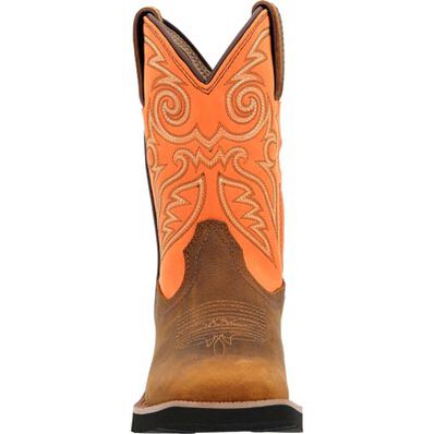Rocky Big Kids 8" Monocrepe Western Boot - Brown & Orange