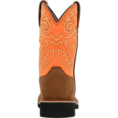 Rocky Big Kids 8" Monocrepe Western Boot - Brown & Orange