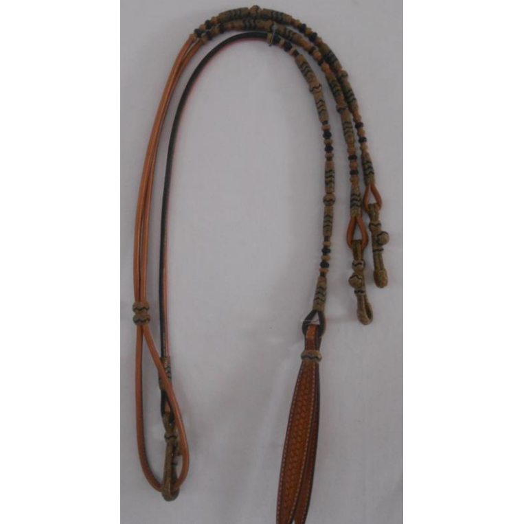 Irvine Leather & Rawhide Romal Reins w/Black Accents