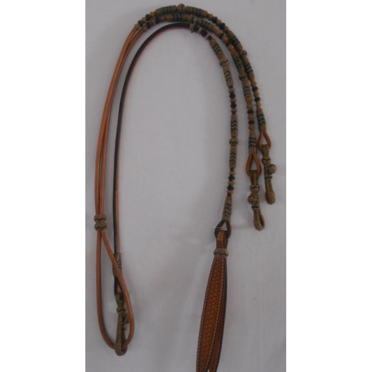 Irvine Leather & Rawhide Romal Reins w/Black Accents