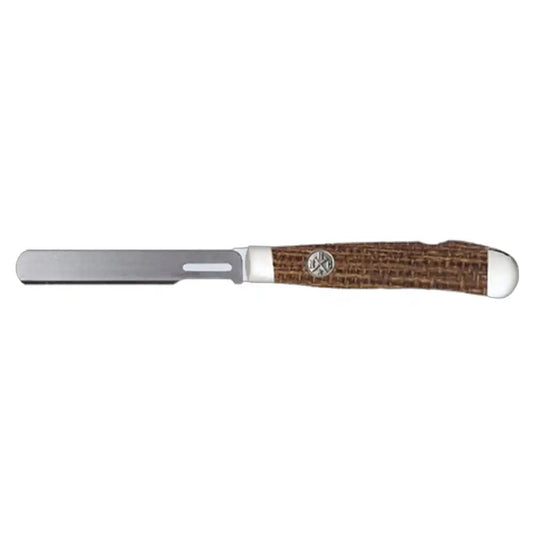Whiskey Bent Burlap Canvas Bullcutter Trapper Knife