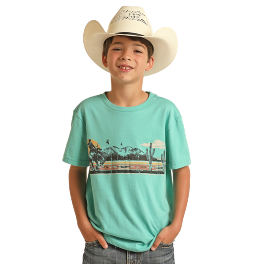 Rock & Roll Boy's Graphic Tee - Turquoise