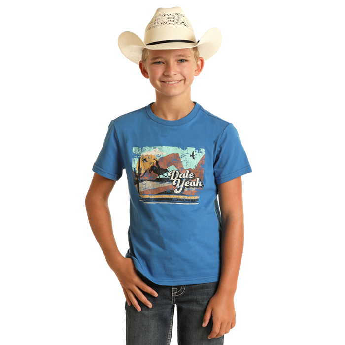Rock & Roll Boy's Dale Graphic Tee - Sapphire