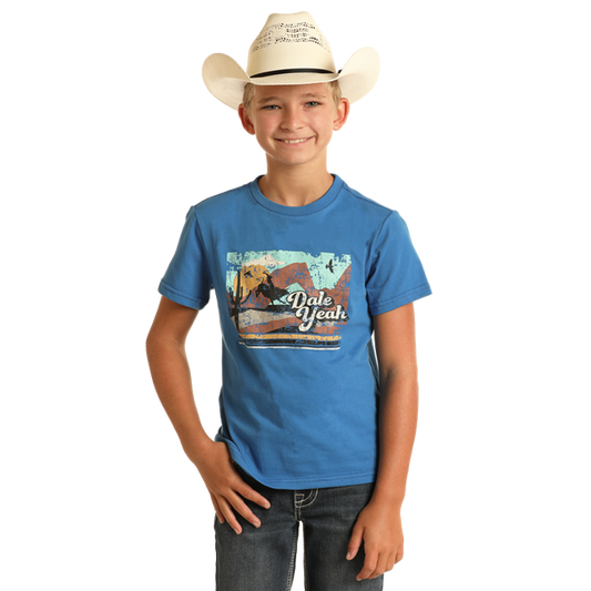 Rock & Roll Boy's Dale Graphic Tee - Sapphire