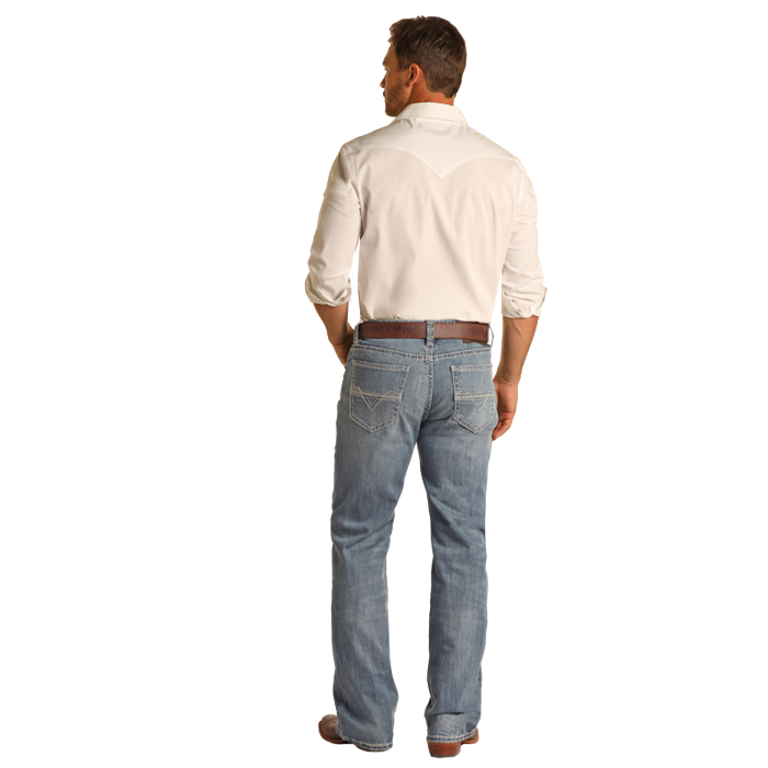 Rock & Roll Men's Reflex Ivory Boot Cut Jeans