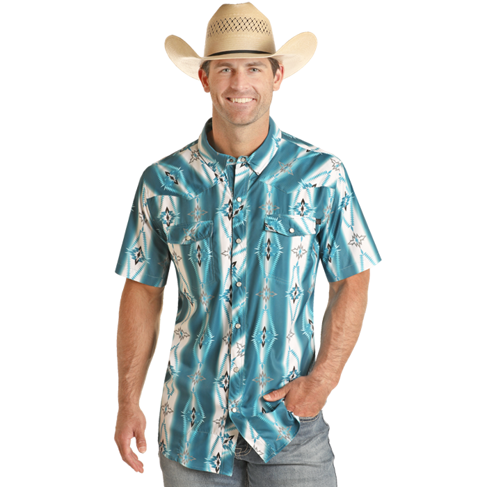 Rock & Roll Men's SS Aztec Ripstop Snap Shirt *FINAL SALE*