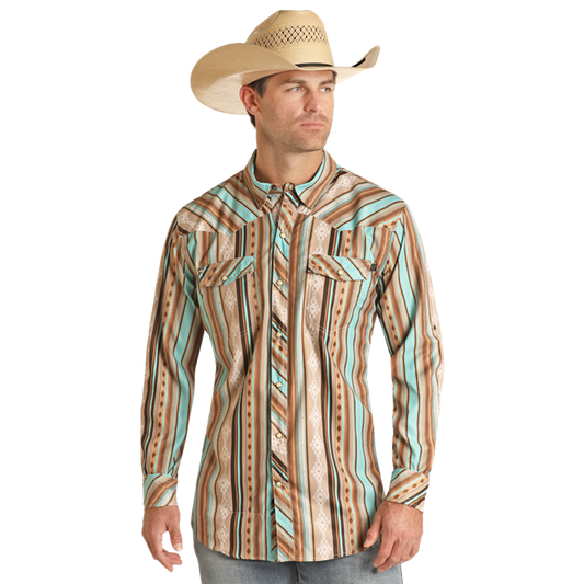 Rock & Roll Men's LS Ripstop Tropical Shirt  Tan