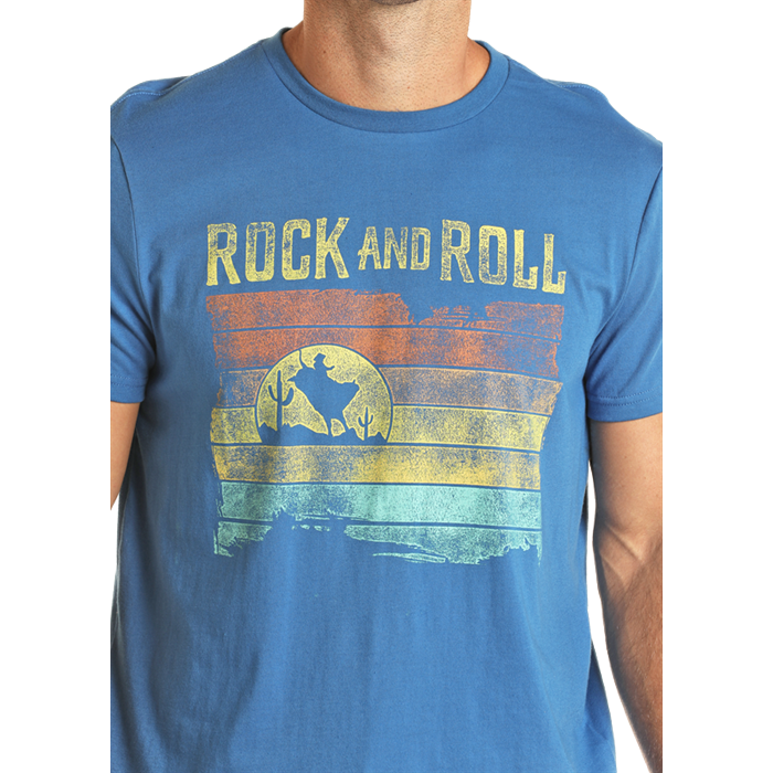Rock & Roll Unisex Graphic Tee - Blue