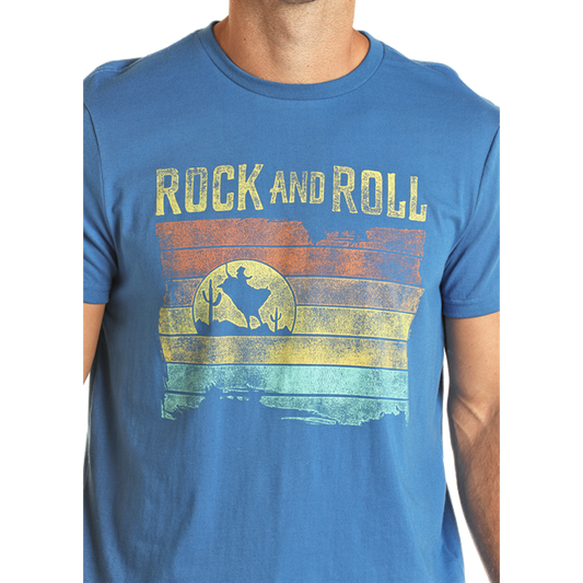 Rock & Roll Unisex Graphic Tee - Blue