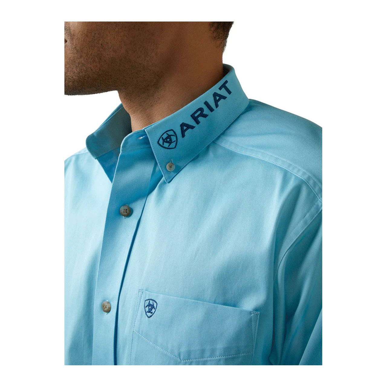 Ariat Men's Team Logo Twill Classic Shirt - Cenote Aqua