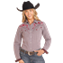 Panhandle Roughstock Women's Paisley Print Shirt -Maroon & White