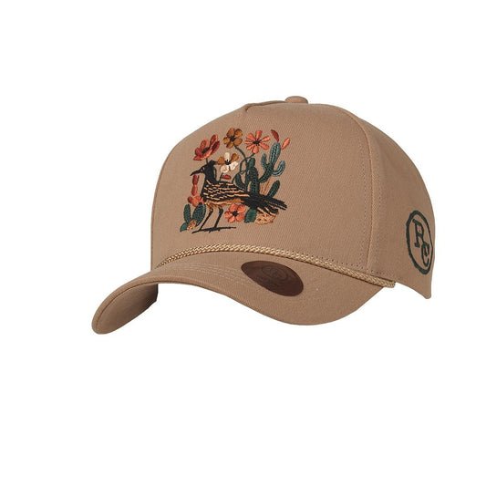 Ranch Craft Floral Curved Brim Cap-Tan