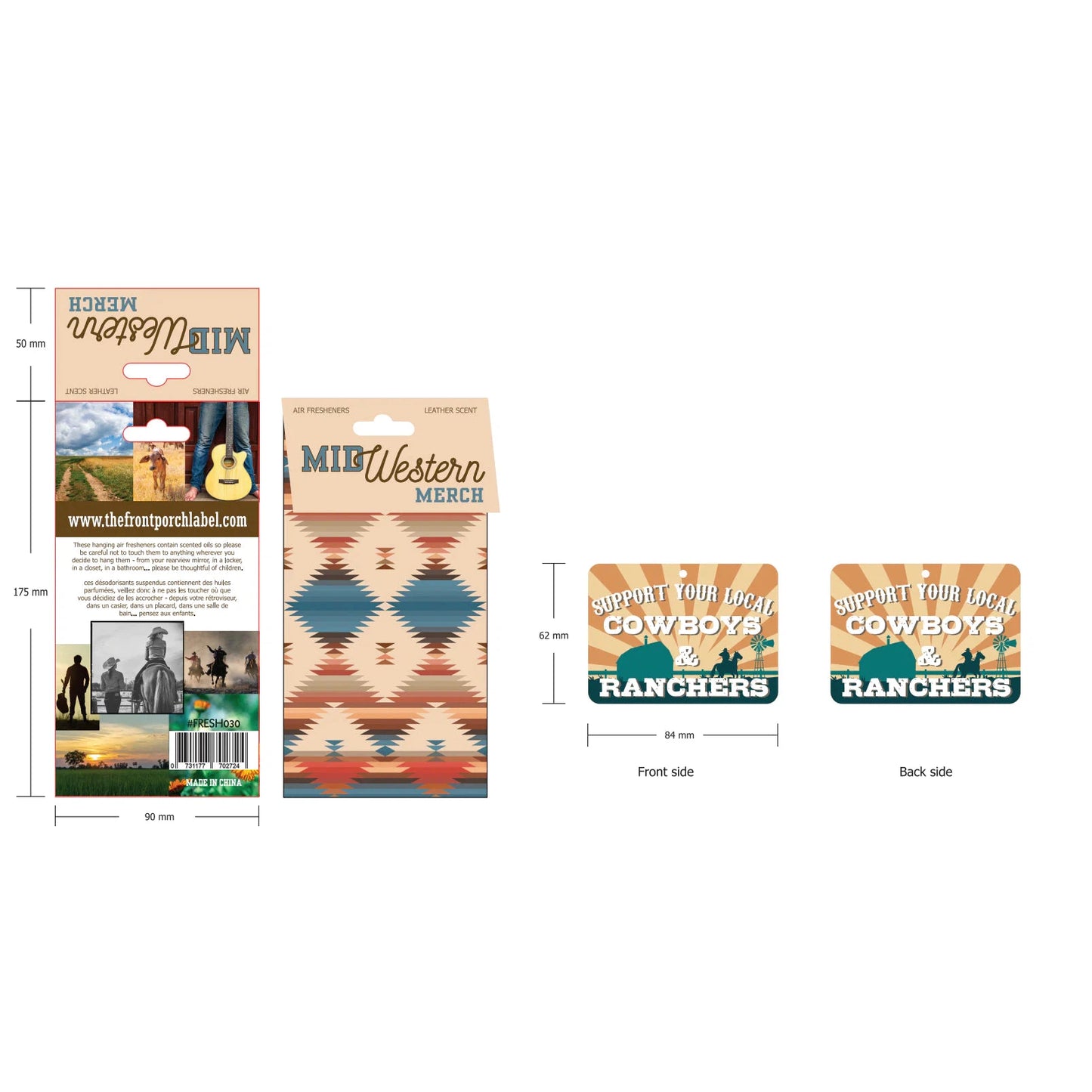 Front Porch Western Air Fresheners - Assorted Styles