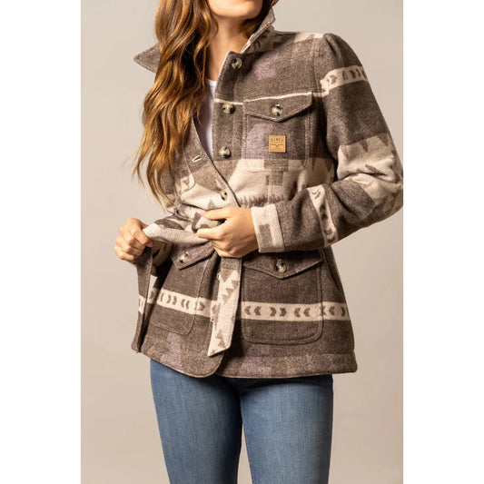 Kimes Women's Long Sleeve Rebecca Wool  Jacket - Natural