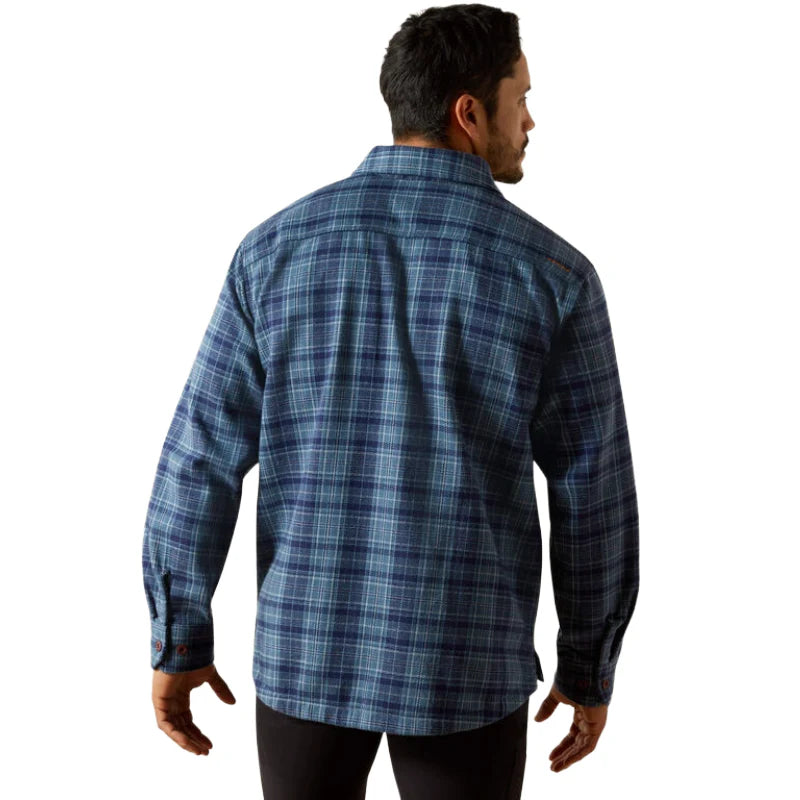 Ariat Men's Rebar Heavy Flannel LS Work Shirt - Orion Blue