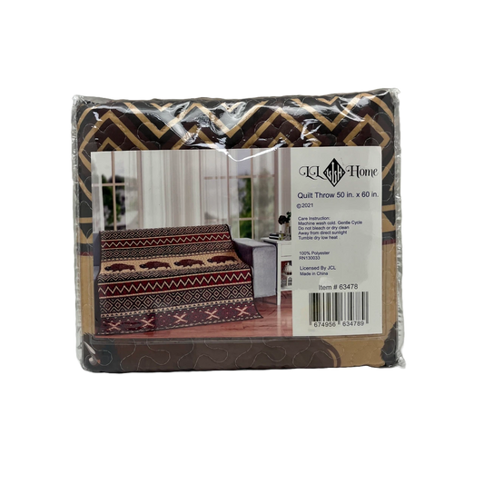 Western Varieties 50x60 Quilt Throw Blanket - Buffalo Yellow Ranch
