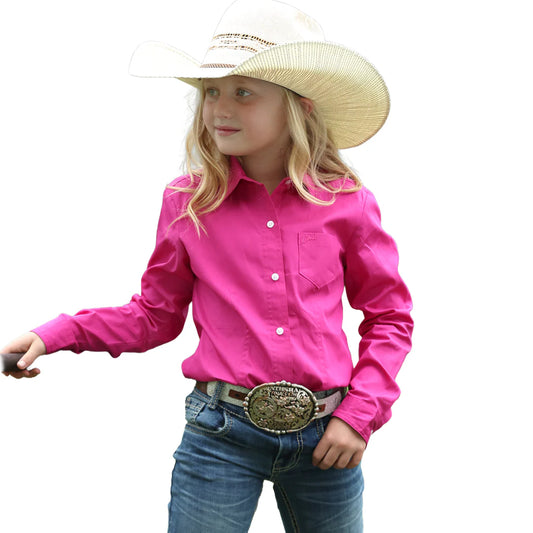 Cinch Girl's Long Sleeve Shirt - Pink