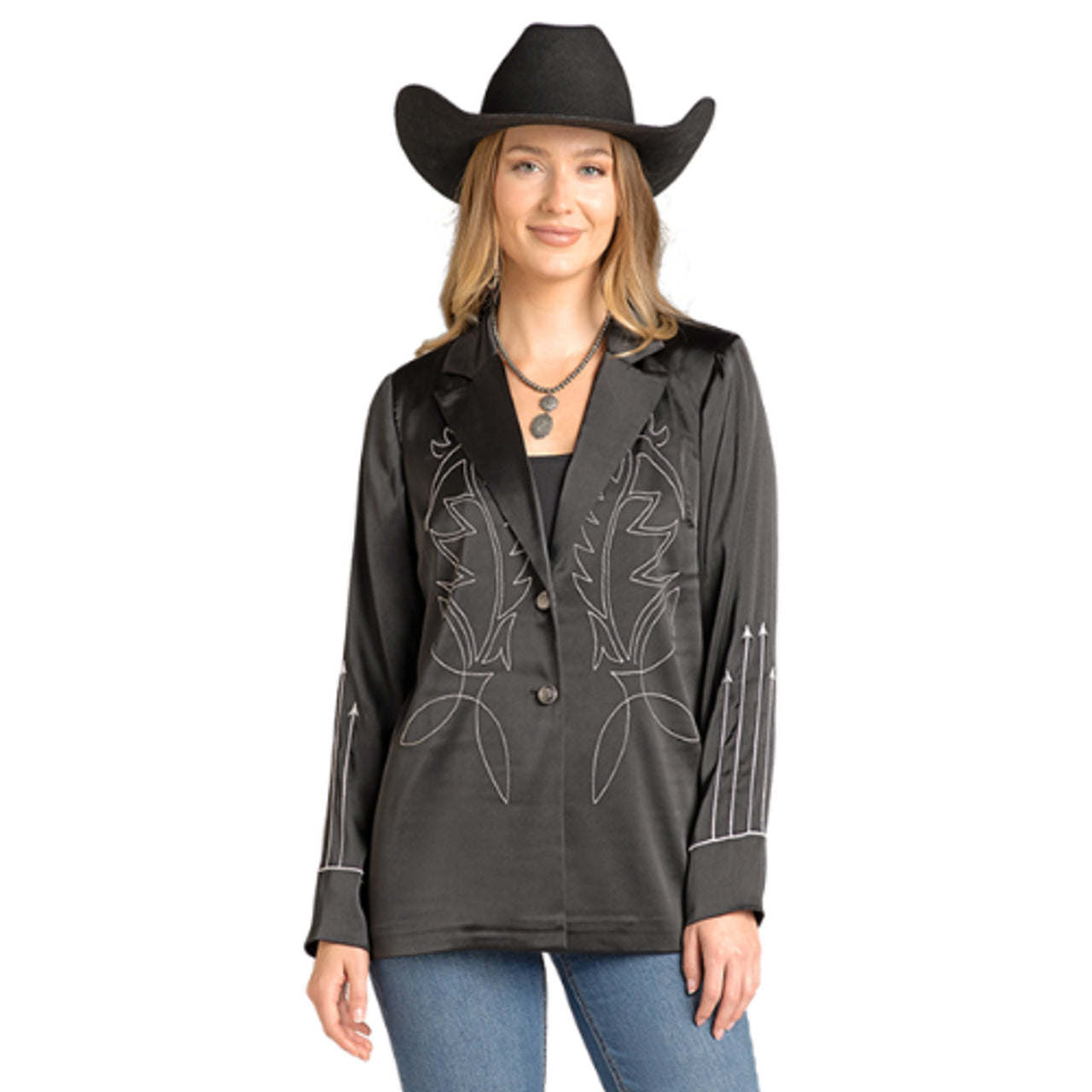 Rock & Roll Women's Boot Stitch Blazer - Black