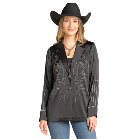 Rock & Roll Women's Boot Stitch Blazer - Black