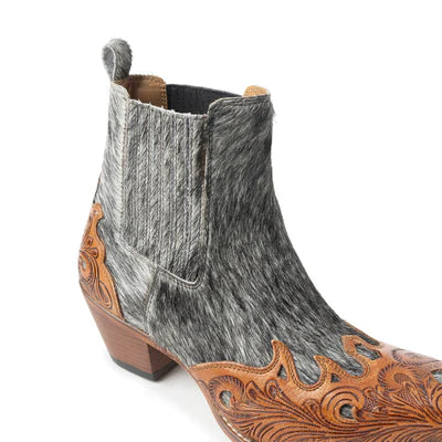 Myra Women's Twin Forks Booties- Black/White