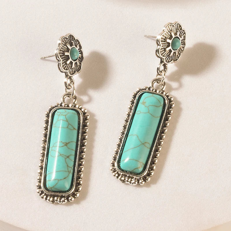 Myra Sundown Relic Stone Earrings- Cerulean Blue