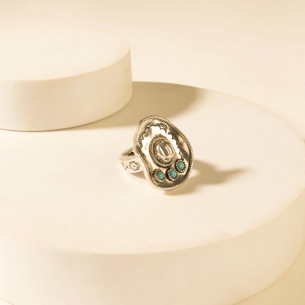 Myra Western Crown Ring- Turquoise