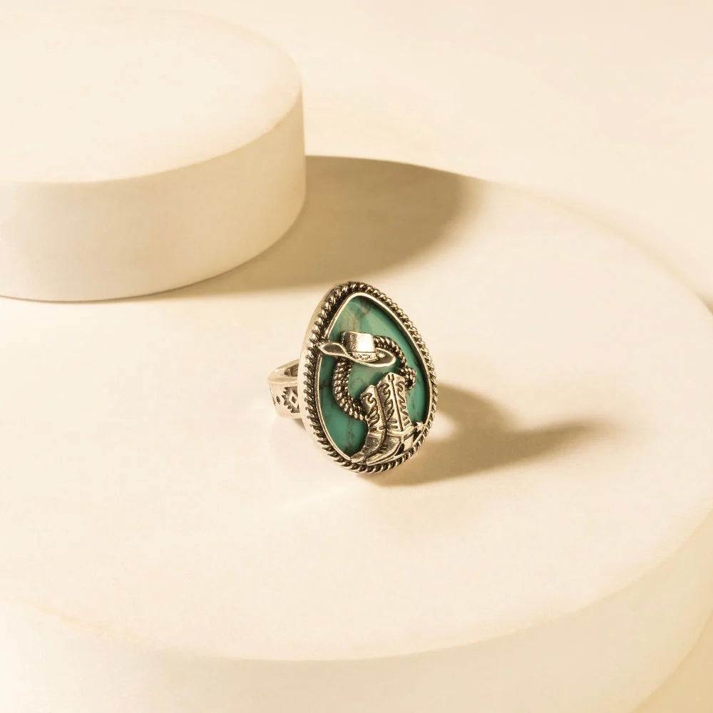 Myra High Noon Hat Ring - Turquoise